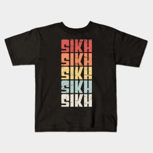 Retro 70s SIKH Text Kids T-Shirt